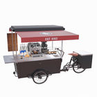 Carro de madera de la venta del café del triciclo de la estructura de caja 48V