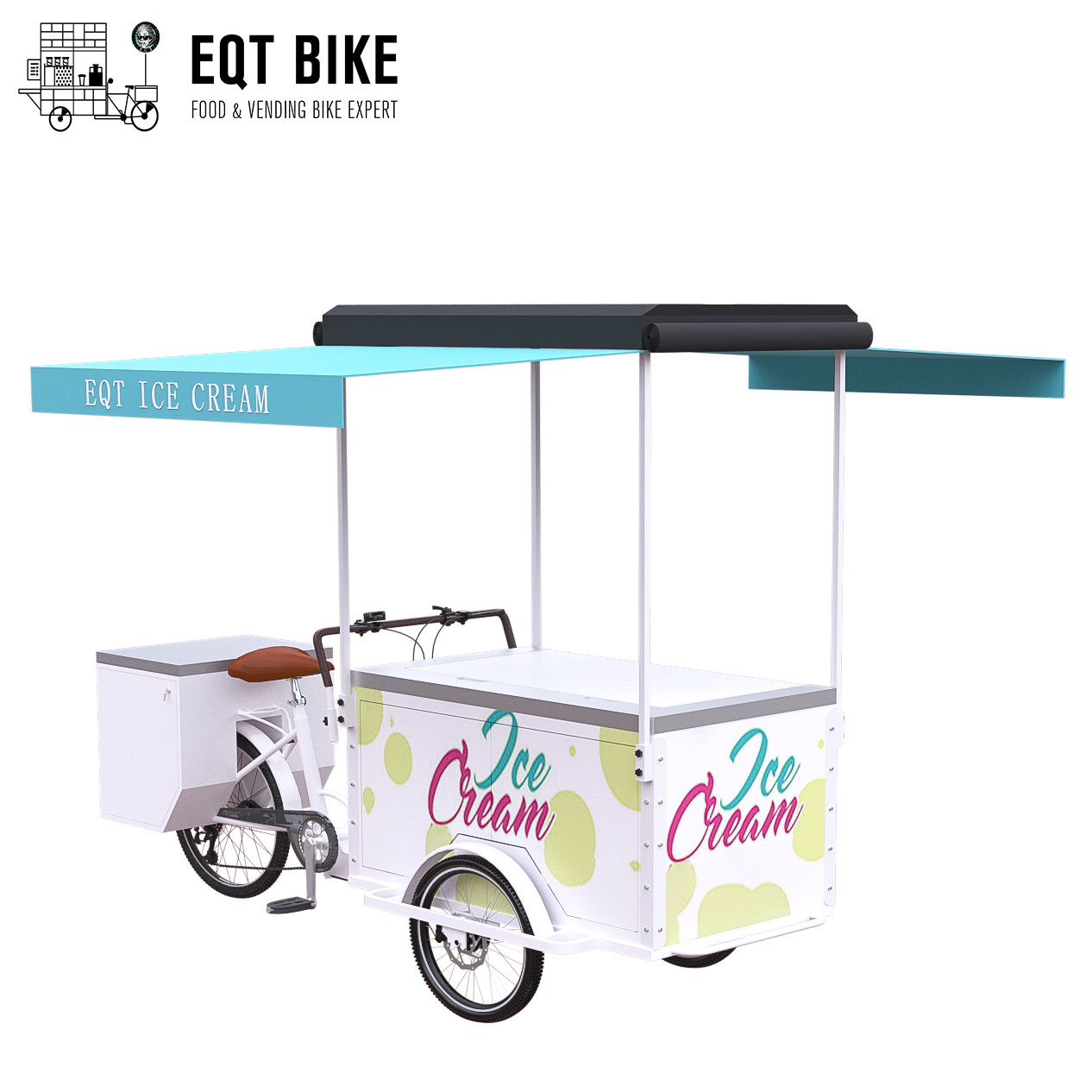 Bici en venta Front Loading Pedal Assist Freezer de alta calidad del cargo del triciclo del helado del refrigerador de EQT 138L