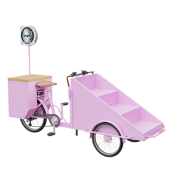 Diseño de integración del carro móvil ultra ligero del vendedor ambulante para la flor/las frutas/los bocados