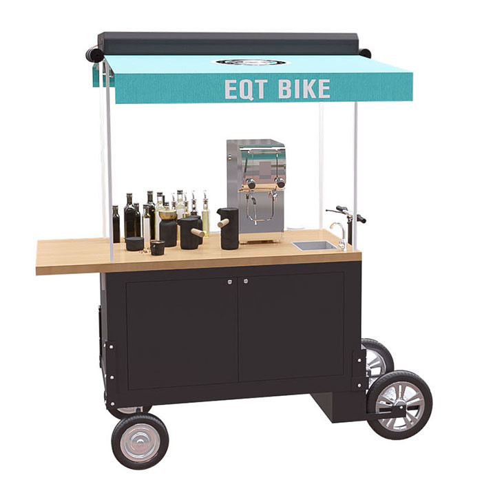 carro móvil de la venta de la bebida del triciclo de los alimentos de preparación rápida 4500W